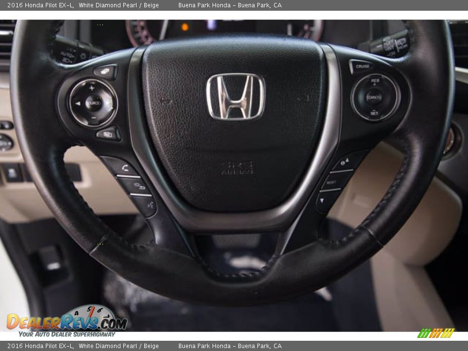 2016 Honda Pilot EX-L White Diamond Pearl / Beige Photo #13