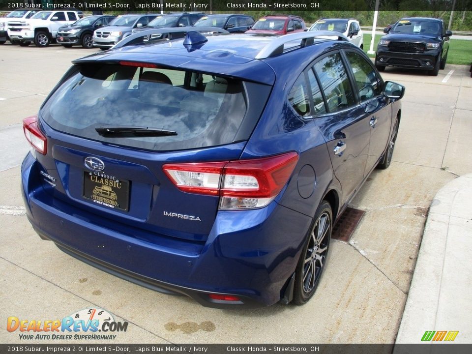 2018 Subaru Impreza 2.0i Limited 5-Door Lapis Blue Metallic / Ivory Photo #7