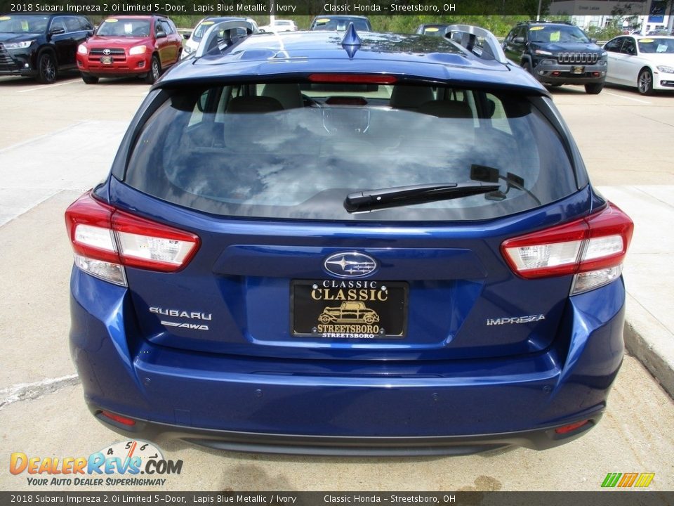 2018 Subaru Impreza 2.0i Limited 5-Door Lapis Blue Metallic / Ivory Photo #8