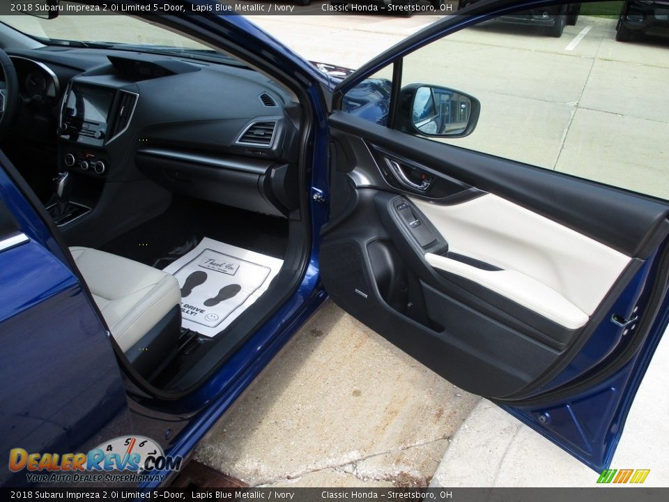 2018 Subaru Impreza 2.0i Limited 5-Door Lapis Blue Metallic / Ivory Photo #16