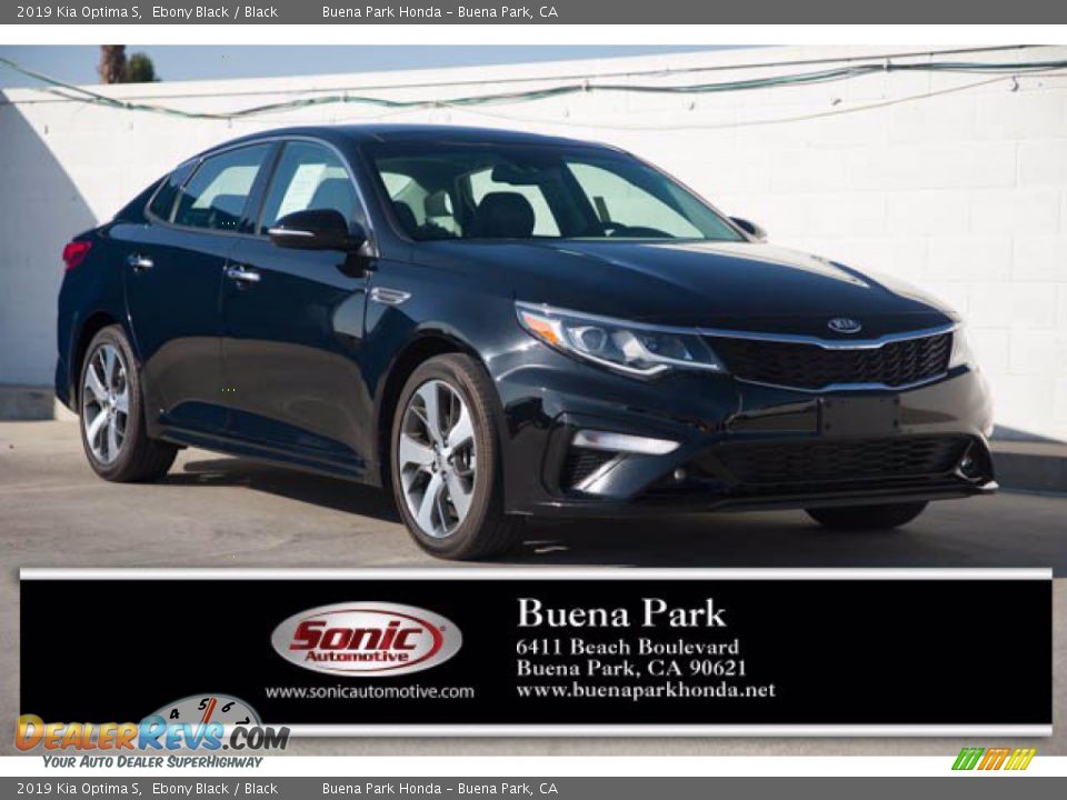 2019 Kia Optima S Ebony Black / Black Photo #1