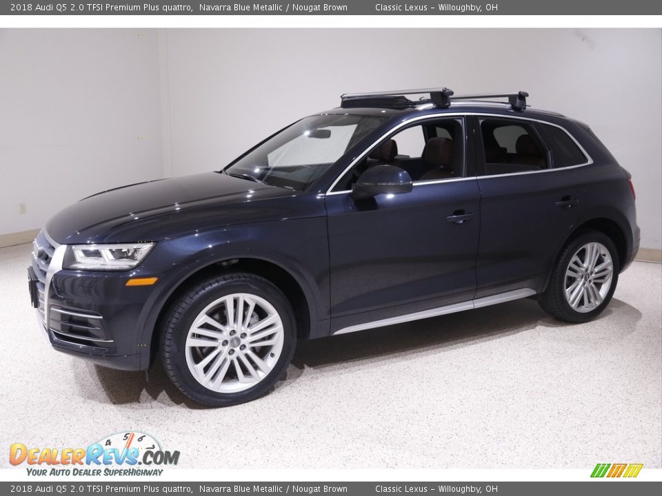 2018 Audi Q5 2.0 TFSI Premium Plus quattro Navarra Blue Metallic / Nougat Brown Photo #3