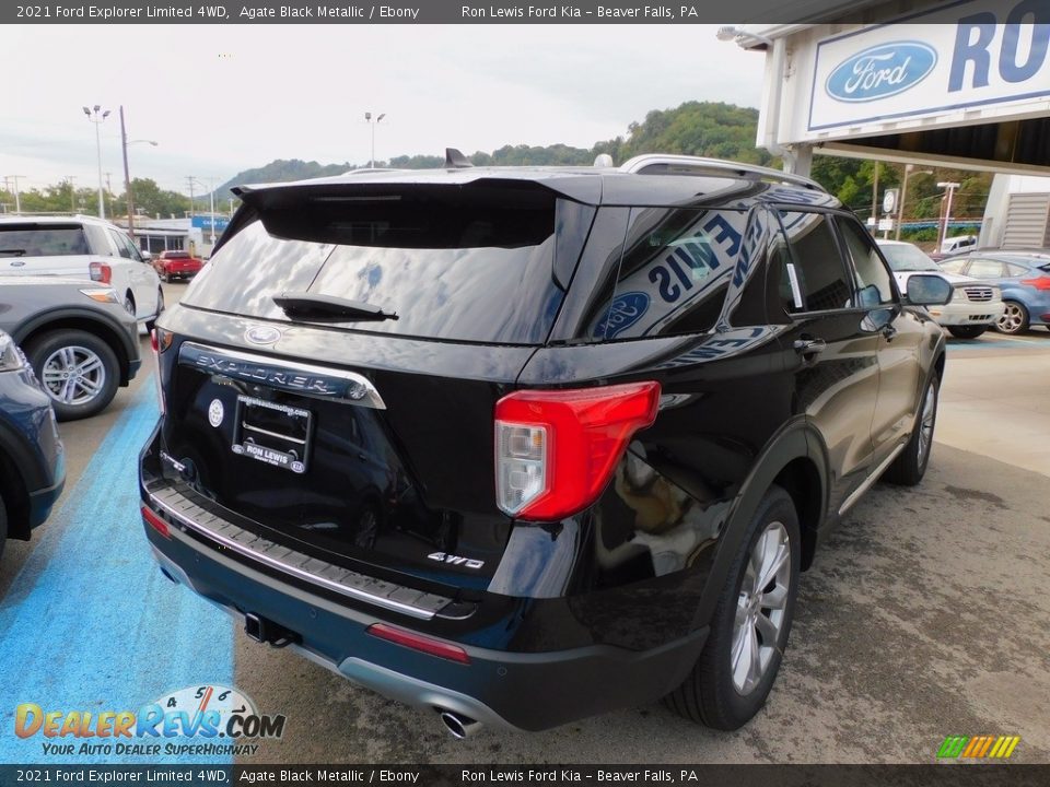 2021 Ford Explorer Limited 4WD Agate Black Metallic / Ebony Photo #2