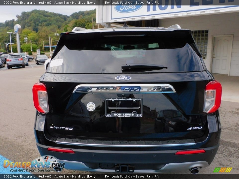 2021 Ford Explorer Limited 4WD Agate Black Metallic / Ebony Photo #3