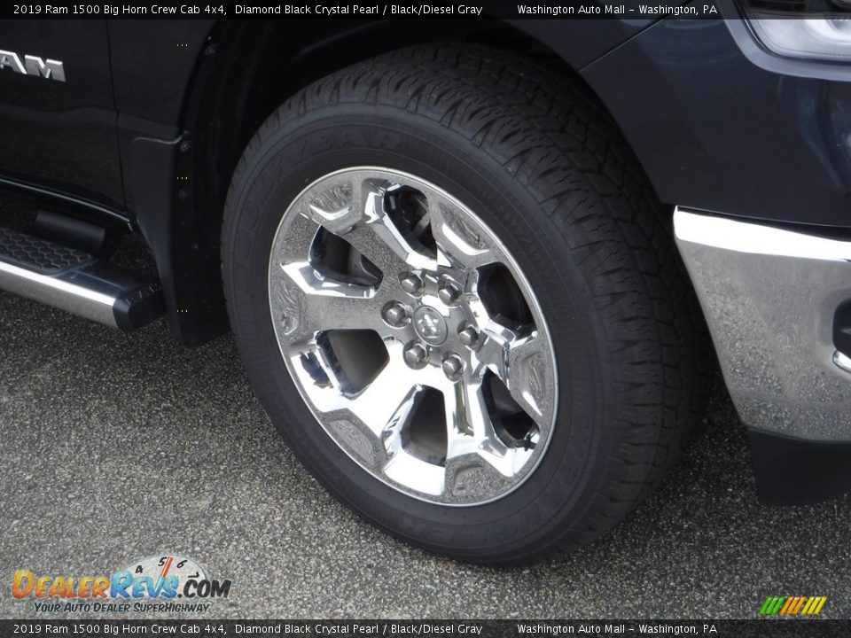 2019 Ram 1500 Big Horn Crew Cab 4x4 Diamond Black Crystal Pearl / Black/Diesel Gray Photo #6