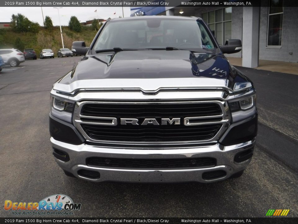 2019 Ram 1500 Big Horn Crew Cab 4x4 Diamond Black Crystal Pearl / Black/Diesel Gray Photo #7