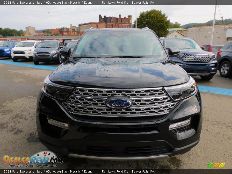 2021 Ford Explorer Limited 4WD Agate Black Metallic / Ebony Photo #8