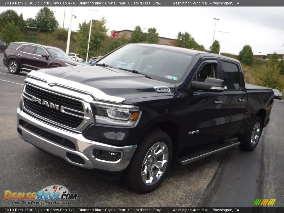 2019 Ram 1500 Big Horn Crew Cab 4x4 Diamond Black Crystal Pearl / Black/Diesel Gray Photo #8
