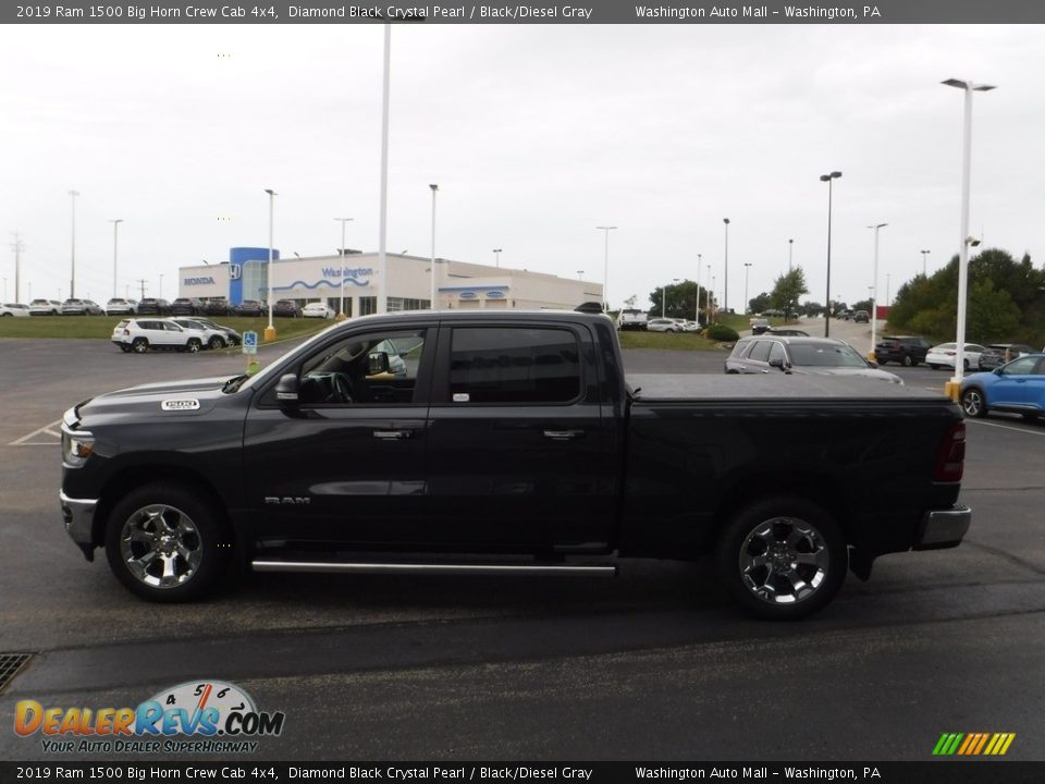 2019 Ram 1500 Big Horn Crew Cab 4x4 Diamond Black Crystal Pearl / Black/Diesel Gray Photo #11
