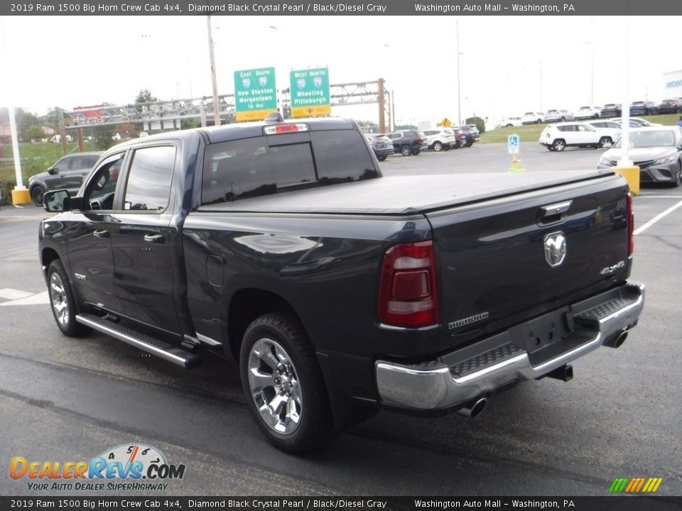 2019 Ram 1500 Big Horn Crew Cab 4x4 Diamond Black Crystal Pearl / Black/Diesel Gray Photo #12