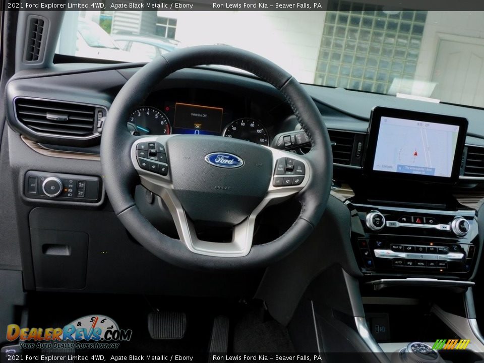 2021 Ford Explorer Limited 4WD Agate Black Metallic / Ebony Photo #13