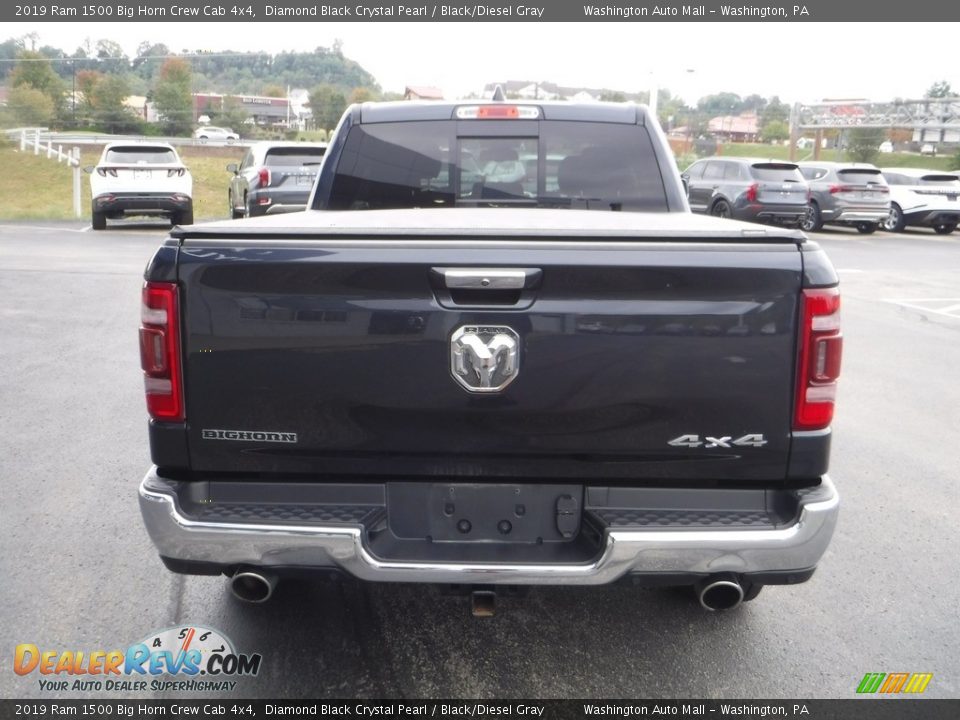 2019 Ram 1500 Big Horn Crew Cab 4x4 Diamond Black Crystal Pearl / Black/Diesel Gray Photo #13