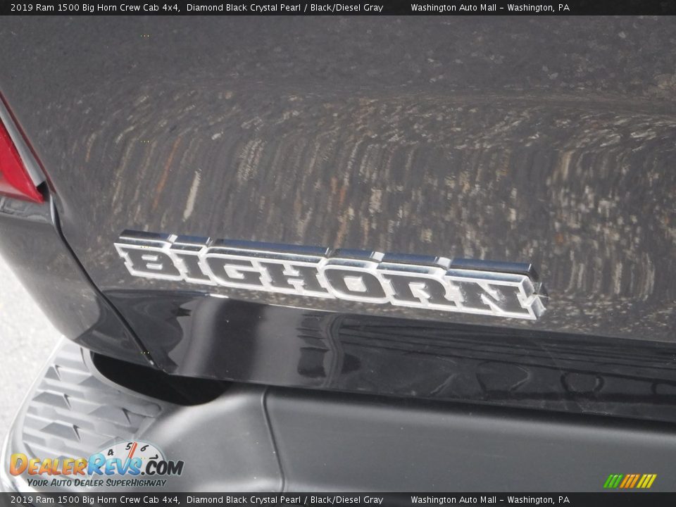 2019 Ram 1500 Big Horn Crew Cab 4x4 Diamond Black Crystal Pearl / Black/Diesel Gray Photo #14