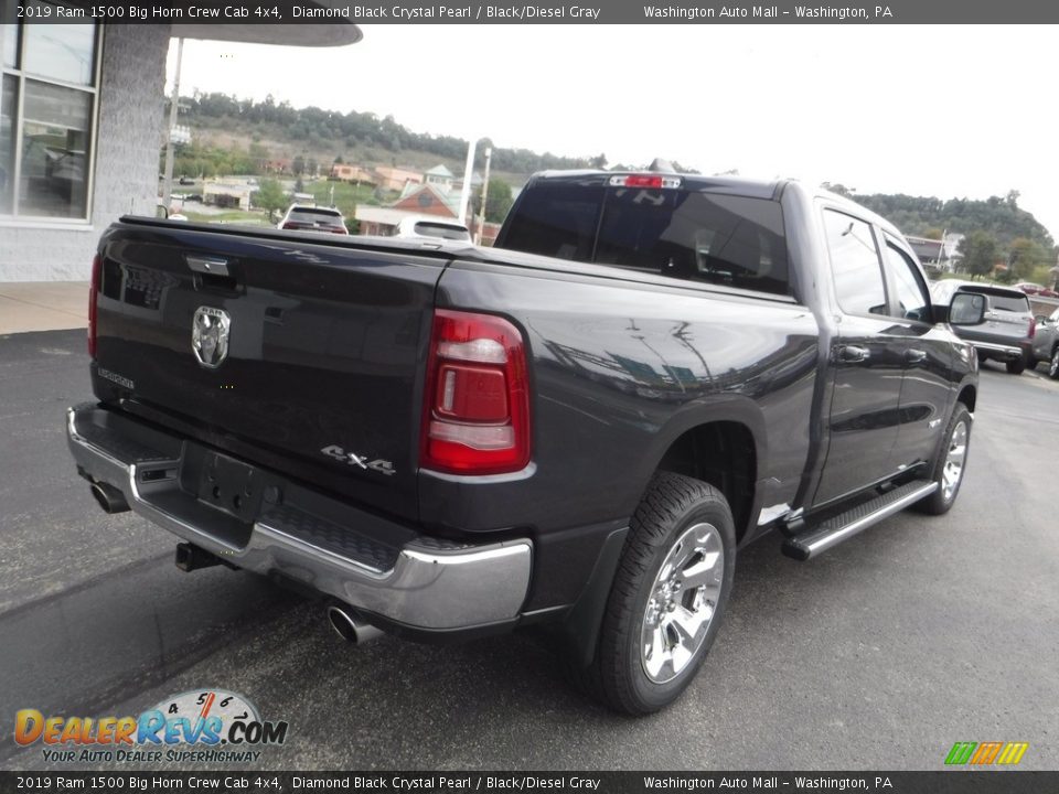 2019 Ram 1500 Big Horn Crew Cab 4x4 Diamond Black Crystal Pearl / Black/Diesel Gray Photo #17