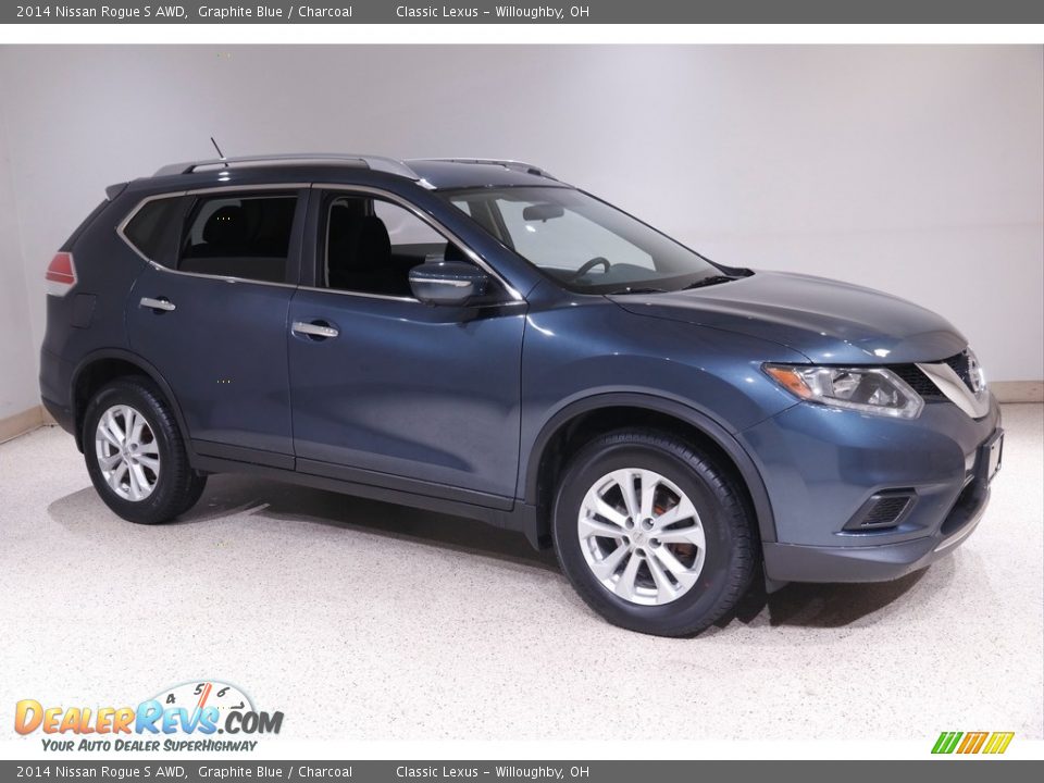 2014 Nissan Rogue S AWD Graphite Blue / Charcoal Photo #1