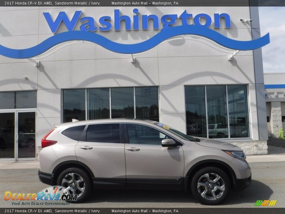 2017 Honda CR-V EX AWD Sandstorm Metallic / Ivory Photo #2
