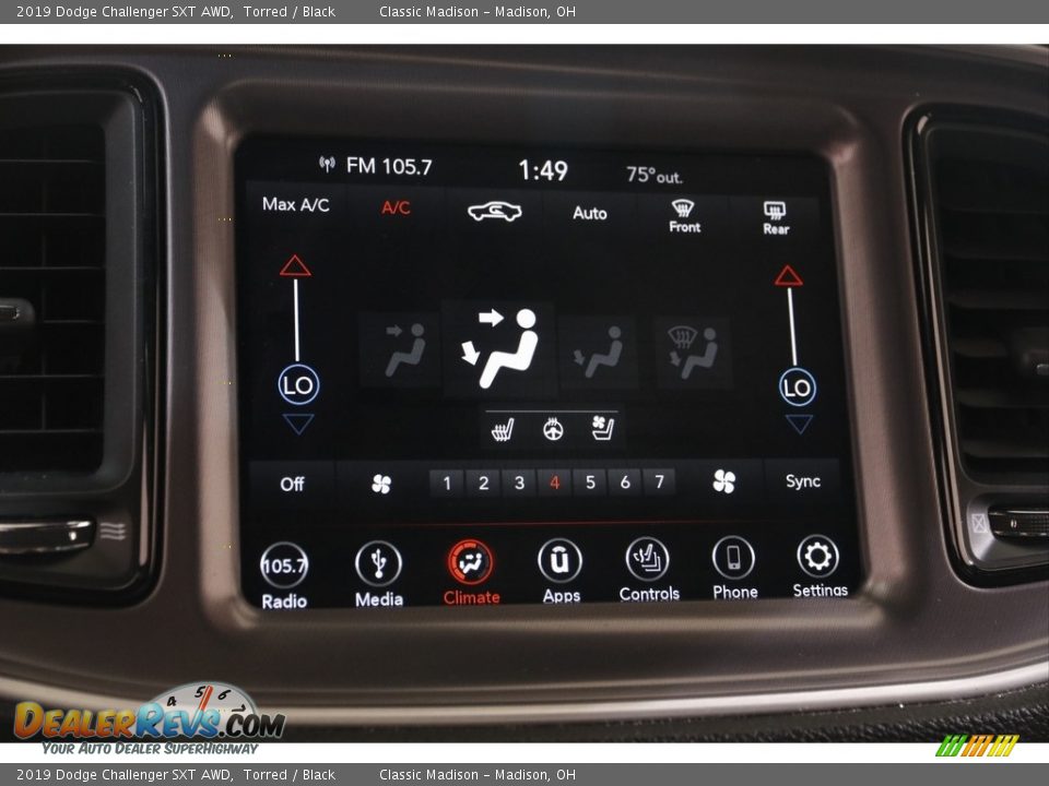 Controls of 2019 Dodge Challenger SXT AWD Photo #10