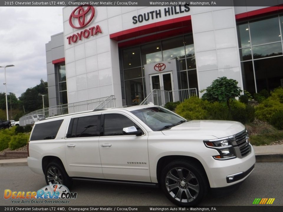 2015 Chevrolet Suburban LTZ 4WD Champagne Silver Metallic / Cocoa/Dune Photo #2