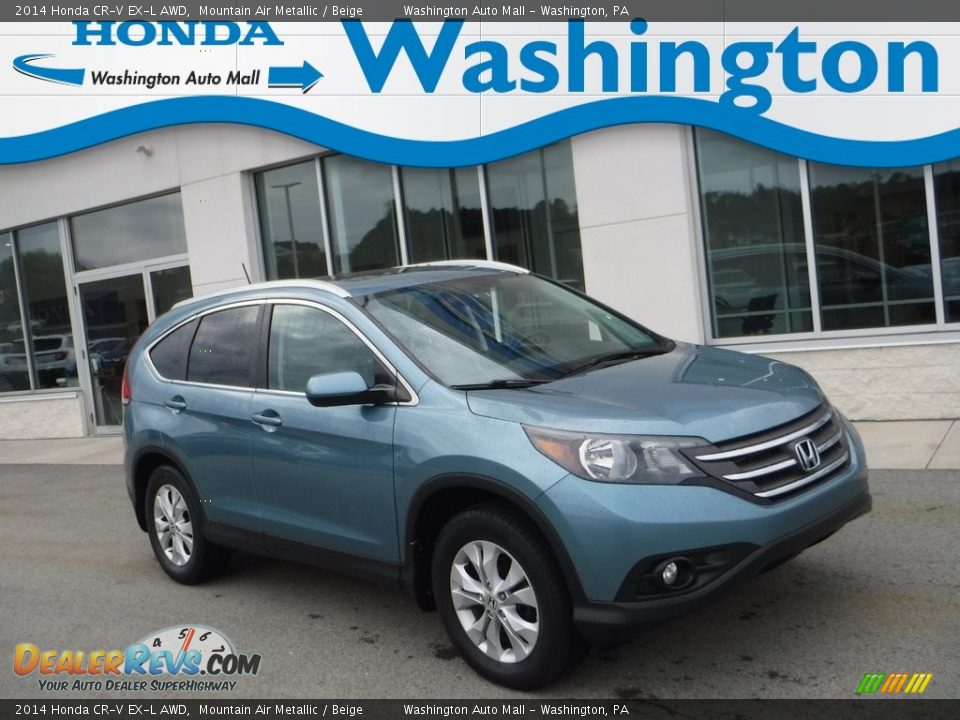 2014 Honda CR-V EX-L AWD Mountain Air Metallic / Beige Photo #1