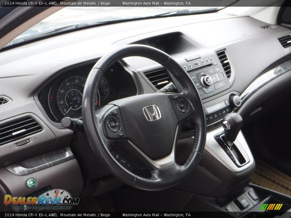 2014 Honda CR-V EX-L AWD Mountain Air Metallic / Beige Photo #14