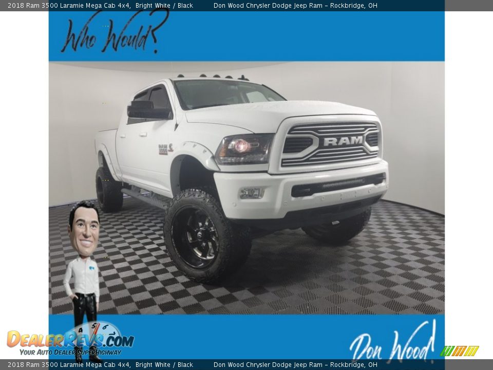 2018 Ram 3500 Laramie Mega Cab 4x4 Bright White / Black Photo #1