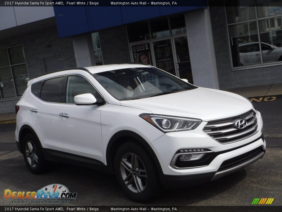 2017 Hyundai Santa Fe Sport AWD Pearl White / Beige Photo #1