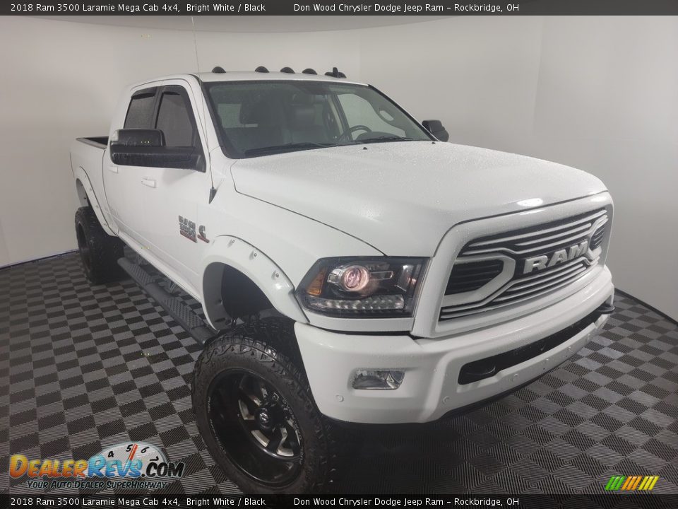 2018 Ram 3500 Laramie Mega Cab 4x4 Bright White / Black Photo #3