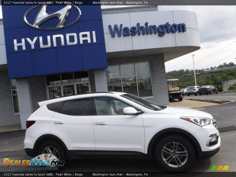 2017 Hyundai Santa Fe Sport AWD Pearl White / Beige Photo #2