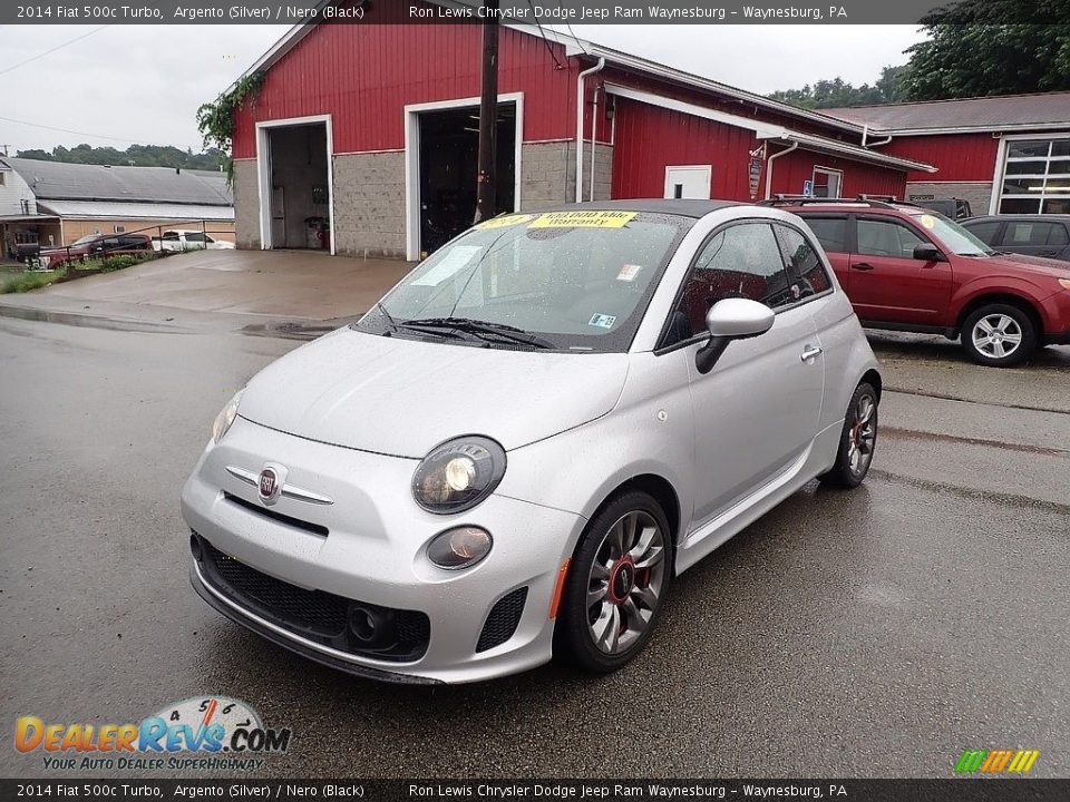 2014 Fiat 500c Turbo Argento (Silver) / Nero (Black) Photo #1