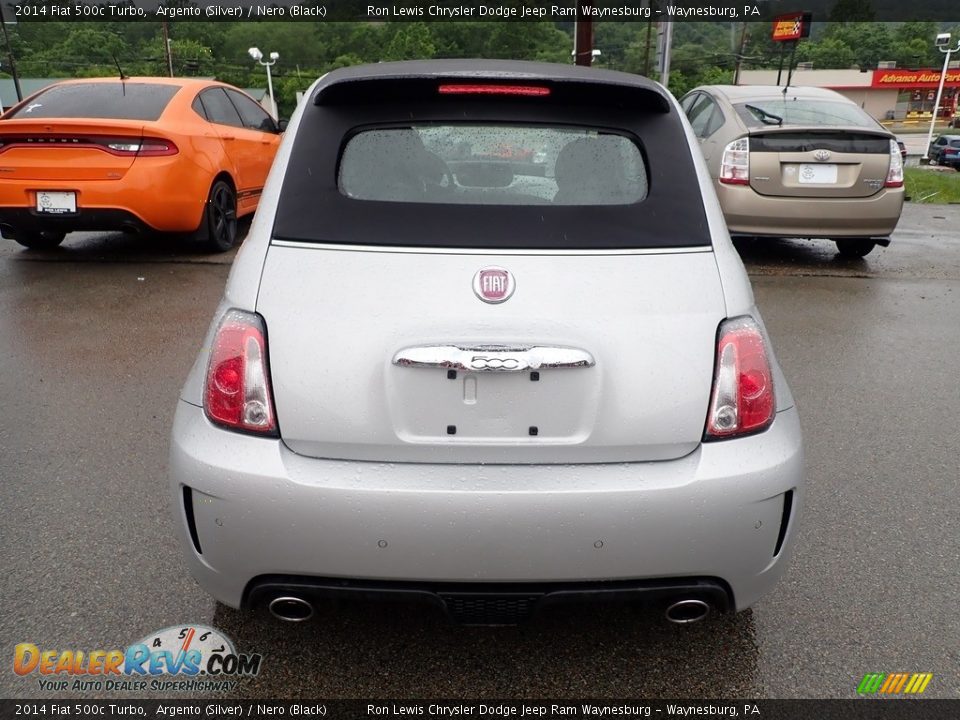 2014 Fiat 500c Turbo Argento (Silver) / Nero (Black) Photo #5