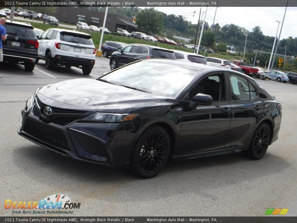 2021 Toyota Camry SE Nightshade AWD Midnight Black Metallic / Black Photo #5