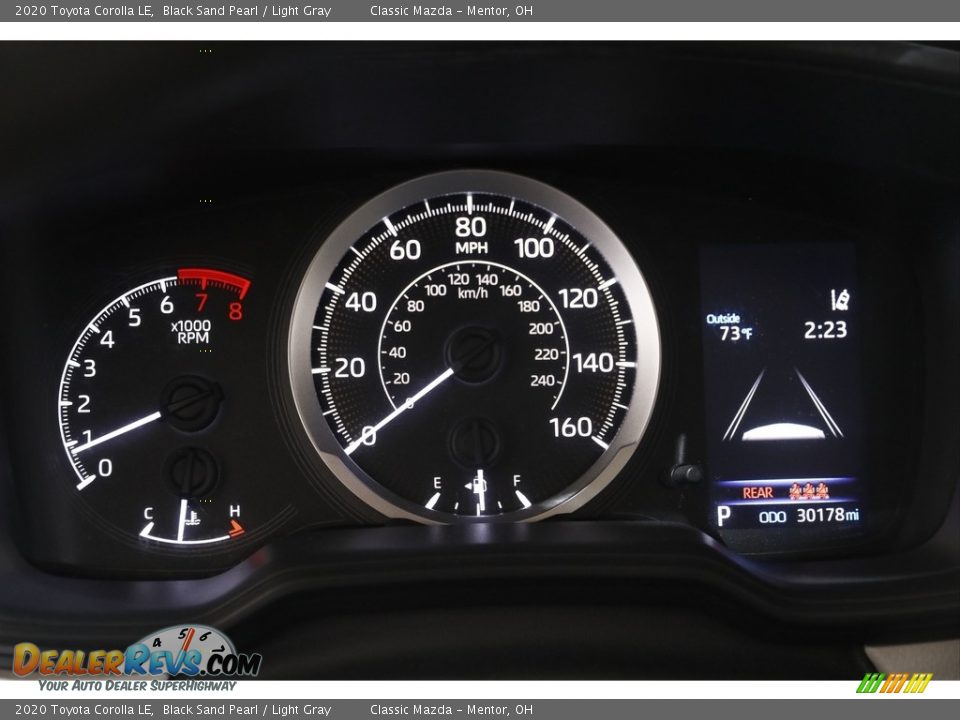 2020 Toyota Corolla LE Black Sand Pearl / Light Gray Photo #8