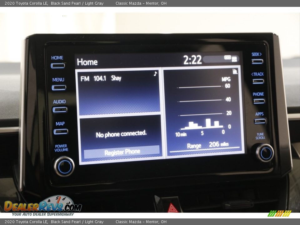 2020 Toyota Corolla LE Black Sand Pearl / Light Gray Photo #10