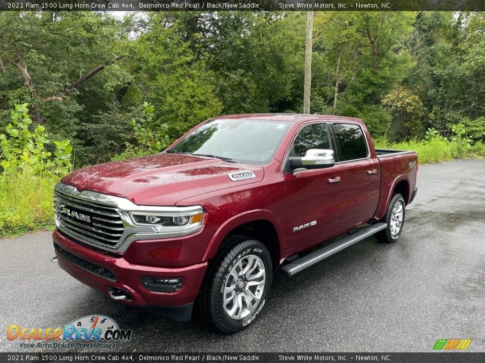 2021 Ram 1500 Long Horn Crew Cab 4x4 Delmonico Red Pearl / Black/New Saddle Photo #2