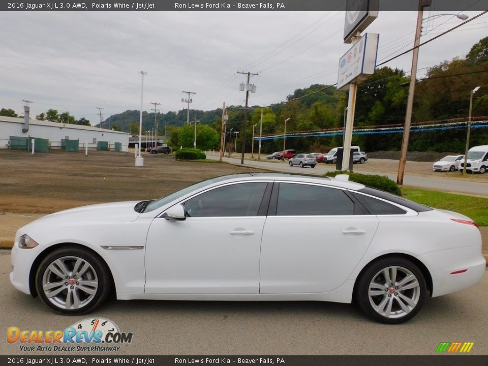 2016 Jaguar XJ L 3.0 AWD Polaris White / Jet/Jet Photo #6