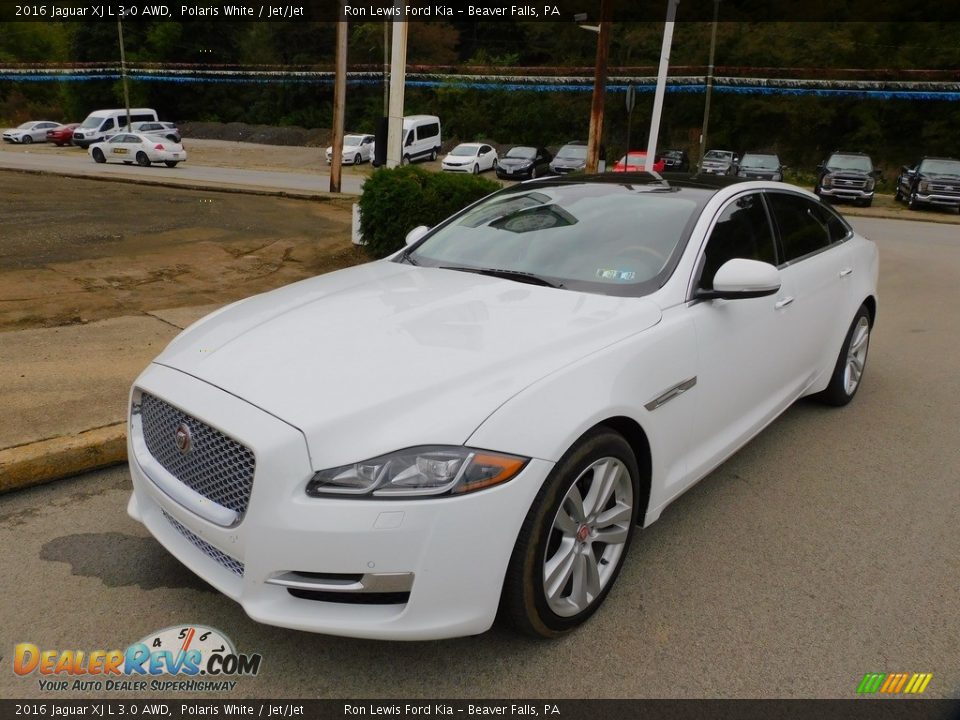 2016 Jaguar XJ L 3.0 AWD Polaris White / Jet/Jet Photo #7