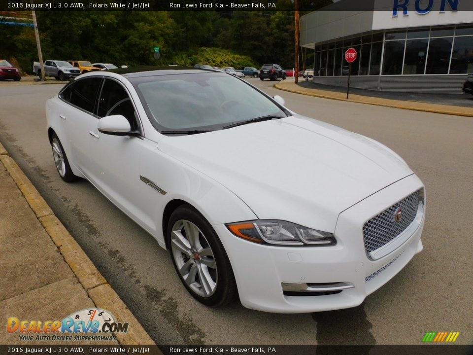 2016 Jaguar XJ L 3.0 AWD Polaris White / Jet/Jet Photo #9