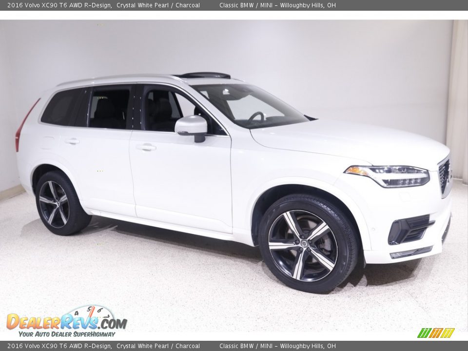 2016 Volvo XC90 T6 AWD R-Design Crystal White Pearl / Charcoal Photo #1
