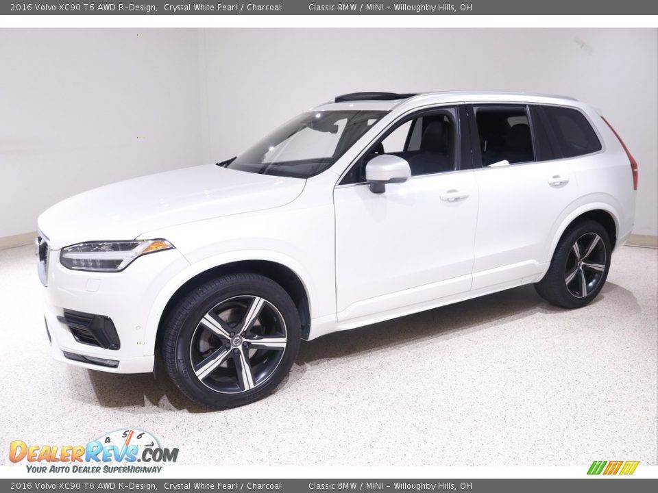 2016 Volvo XC90 T6 AWD R-Design Crystal White Pearl / Charcoal Photo #3