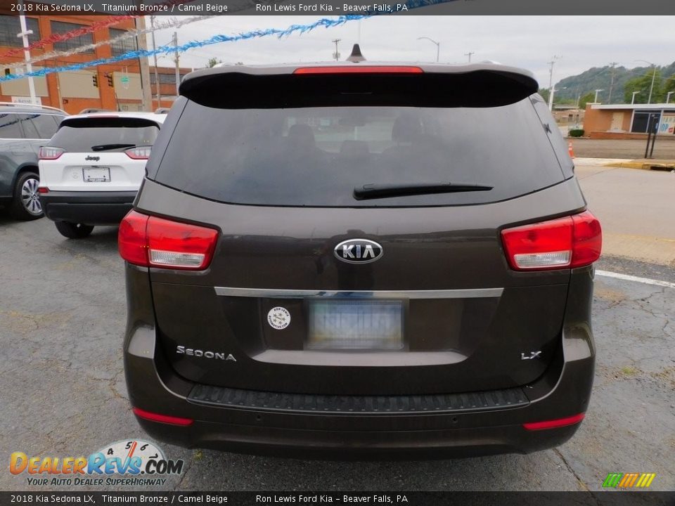 2018 Kia Sedona LX Titanium Bronze / Camel Beige Photo #3