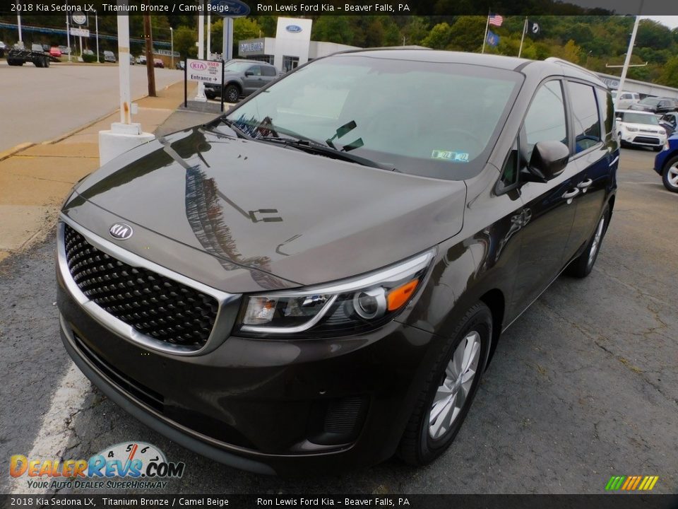 2018 Kia Sedona LX Titanium Bronze / Camel Beige Photo #6