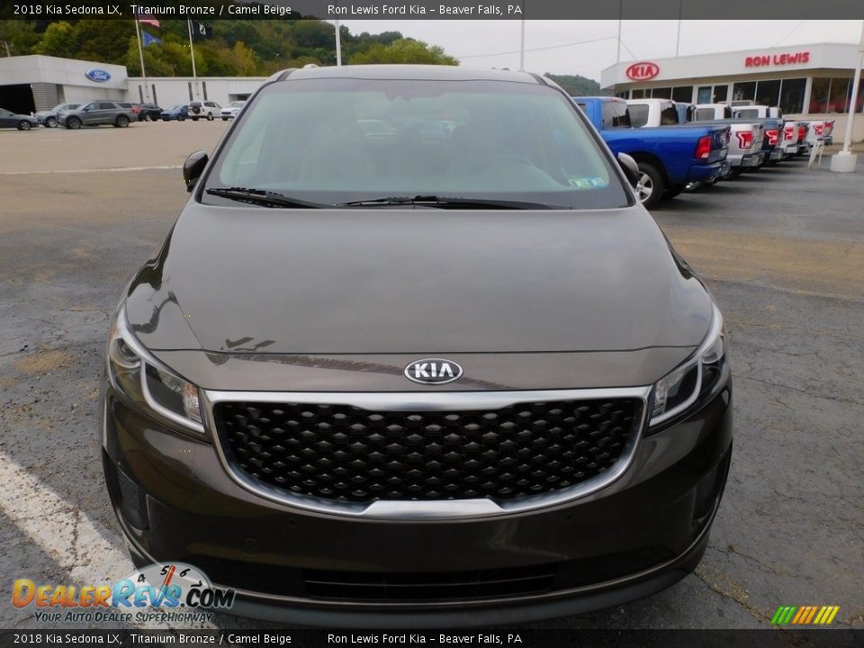 2018 Kia Sedona LX Titanium Bronze / Camel Beige Photo #7
