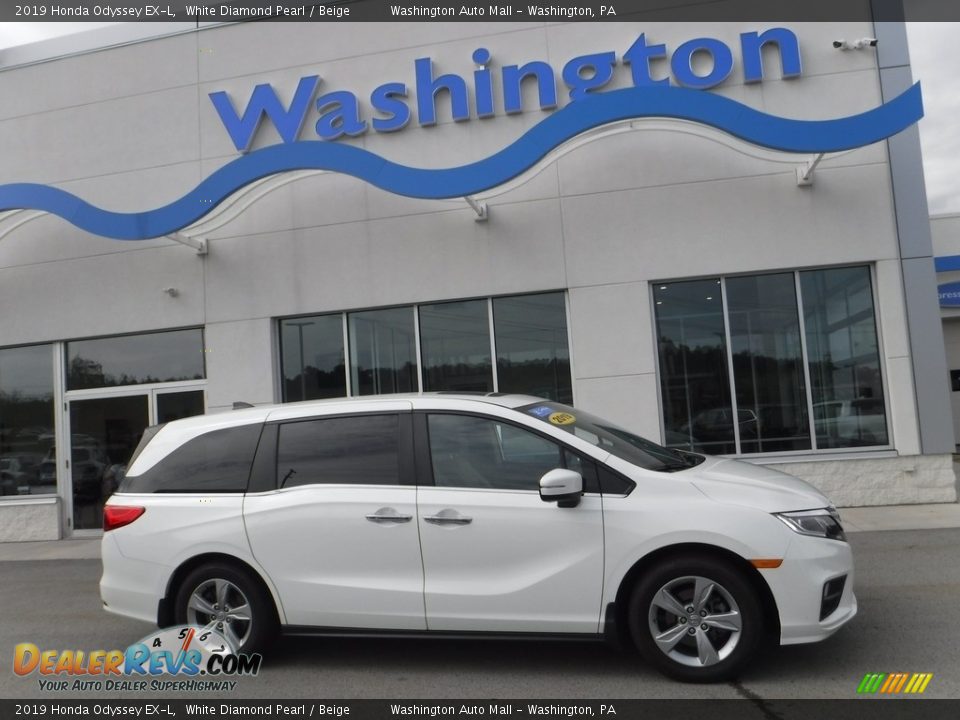 2019 Honda Odyssey EX-L White Diamond Pearl / Beige Photo #2