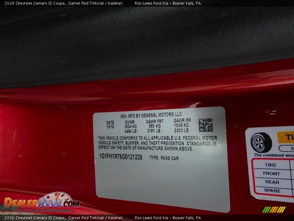 2016 Chevrolet Camaro SS Coupe Garnet Red Tintcoat / Kalahari Photo #22
