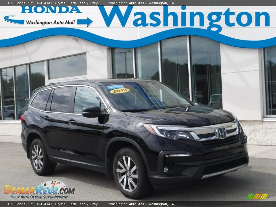 2019 Honda Pilot EX-L AWD Crystal Black Pearl / Gray Photo #1