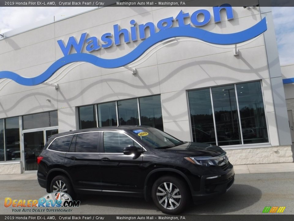 2019 Honda Pilot EX-L AWD Crystal Black Pearl / Gray Photo #2