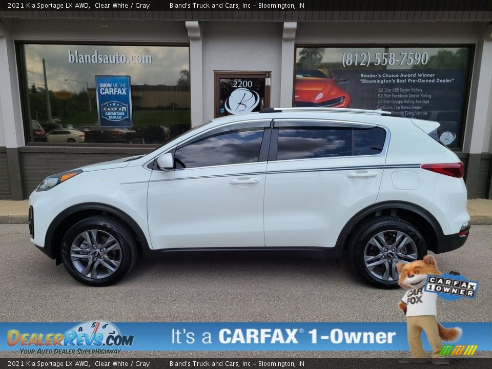 2021 Kia Sportage LX AWD Clear White / Gray Photo #1