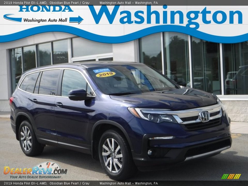 2019 Honda Pilot EX-L AWD Obsidian Blue Pearl / Gray Photo #1
