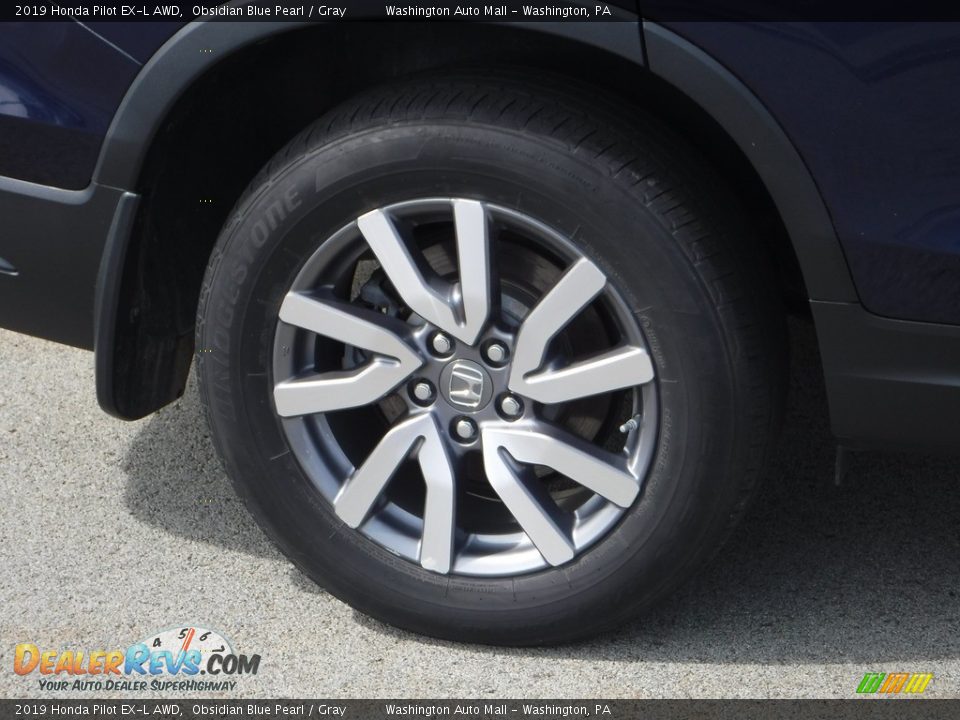 2019 Honda Pilot EX-L AWD Obsidian Blue Pearl / Gray Photo #3
