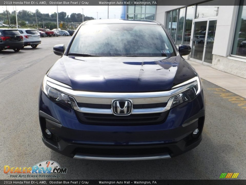 2019 Honda Pilot EX-L AWD Obsidian Blue Pearl / Gray Photo #4
